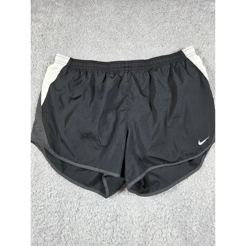 Nike Dri-FIT Running Shorts Large Black‎ Women Mesh Panels Athletic Workout